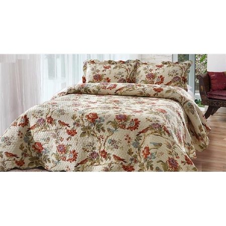 BAY COLONY BY PATCH MAGIC Bay Colony by Patch Magic SQQFIOR 92 x 96 in. Finch Orchard Set; Super Queen; 2-Standard Pillow Shams -3 Piece SQQFIOR